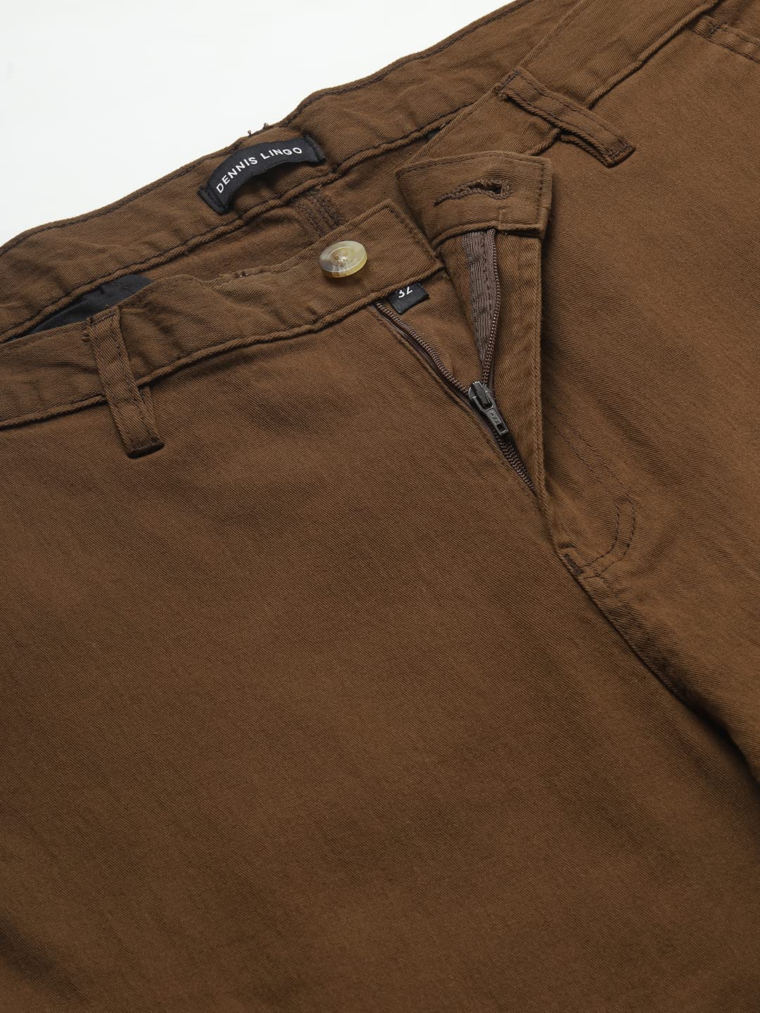 Dennis Lingo Mens Slim Fit Multi-Pocket Stretchable Cargo Trousers Brown