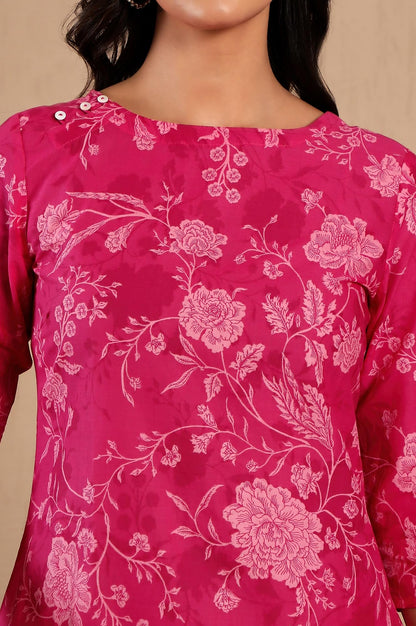 W For Woman Floral Printed Straight Pure Cotton Kurta Co-Rd Set | Lightweight Round Neck Kurta For Women Cotton |Printed Kurta S