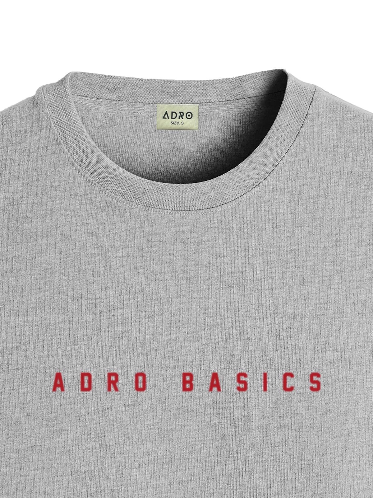 ADRO Mens Solid Regular Fit T-Shirt (RN24-AR2-GR_Grey