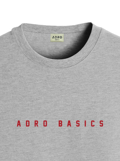 ADRO Mens Solid Regular Fit T-Shirt (RN24-AR2-GR_Grey