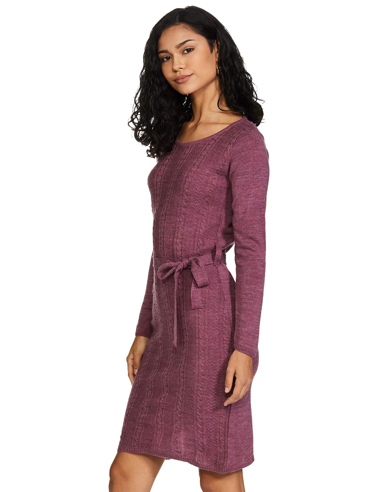 Aurelia Women's Wool Blue Round Neck Winter Dress Calf Length Kurta