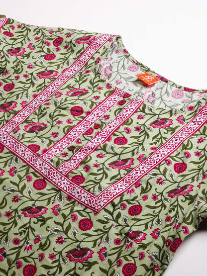 Evolove Womens Cotton Long Maxi Night Gown Nighty Dress with Pocket & Stylish Button, Super Soft Comfortable (Forest Green, LNG