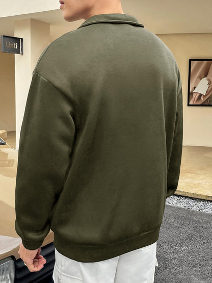 Noble Monk MenS Relax Fit Sweatshirts | Drop Shoulder High Neck Zipper | Long Sleeve Sweatshirts For Men