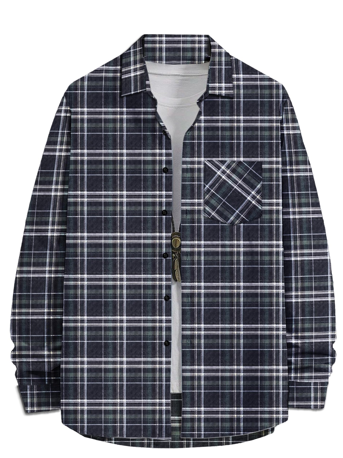 Noble Monk MenS Regular Long Sleeve Cotton Check Shirt | Casual Shirt With Spread Collar