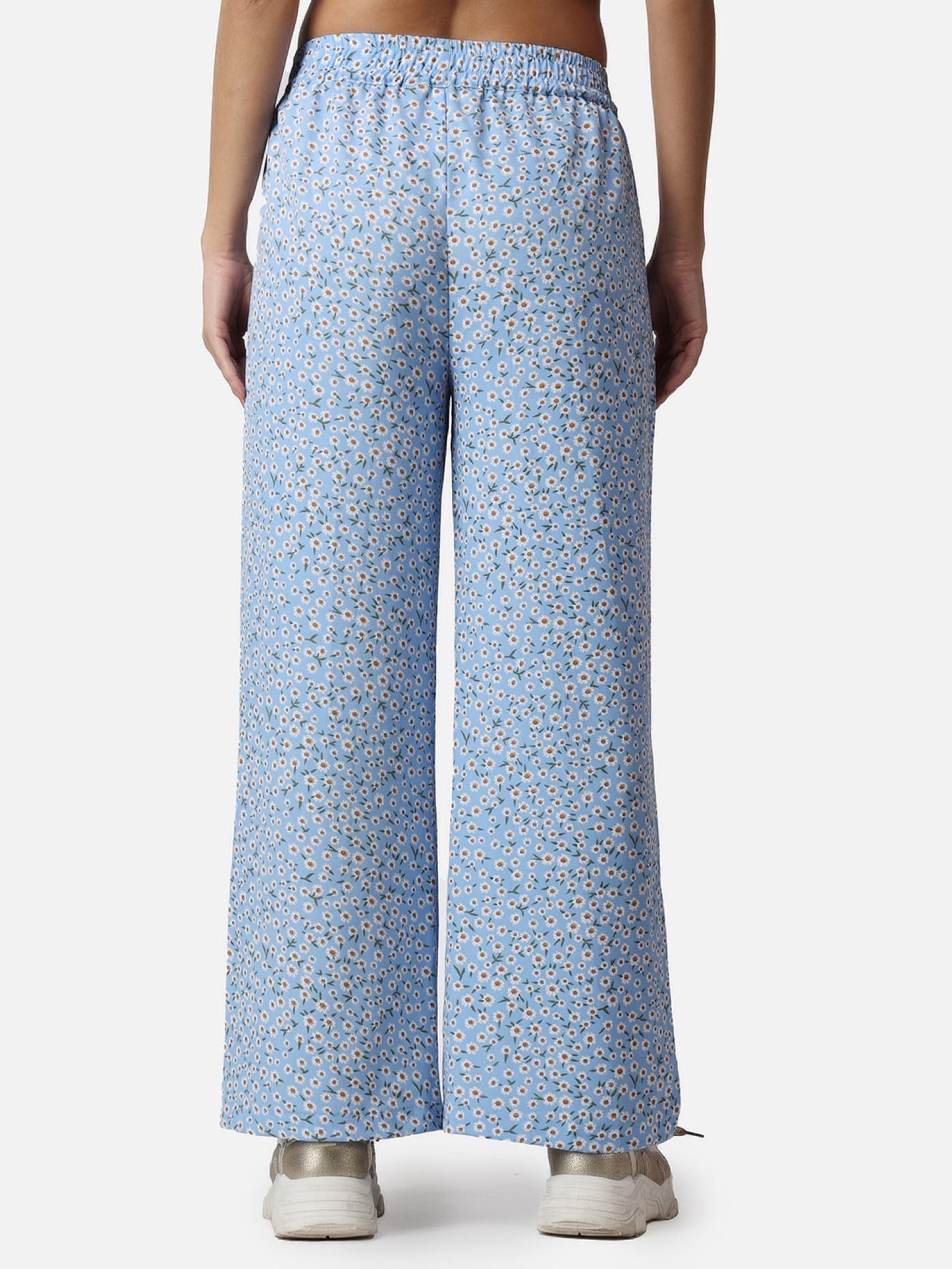 POPWINGS Casual Printed Trouser for Women || Loose Fit Trouser for Women || Latest Stylish Pull-On Trouser for Women || Casual S