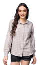 POPWINGS Casual Checks Print Shirt for Women | Cotton Full-Sleeves Women Shirt | Summer Shirt for Women | Stylish Shirt for Wome