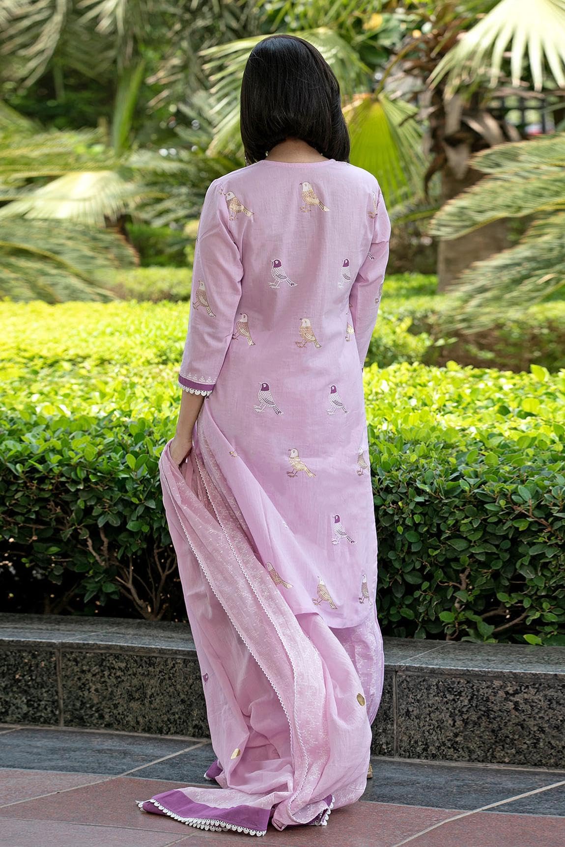 Gosriki WomenS Rayon Blend Hand Block Printed Straight Kurta With Pant & Dupatta (Ragsri-Purple-Nw-Gs_S_Purple_Small)