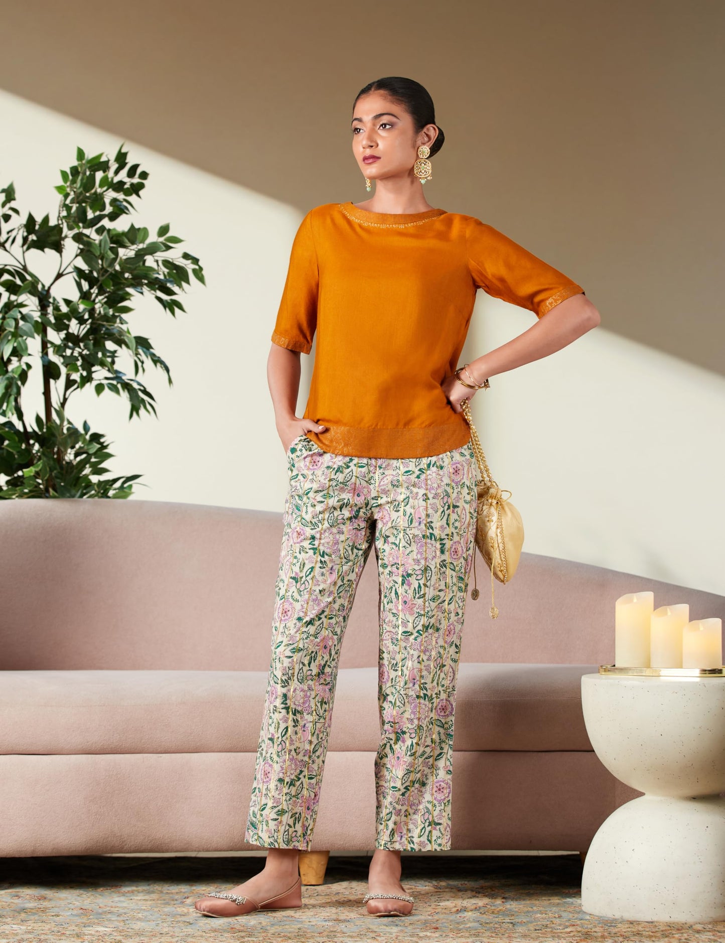 W Cotton Straight Pants for Women | Cotton Straight Pants for Women | Trousers for Women | W for Woman