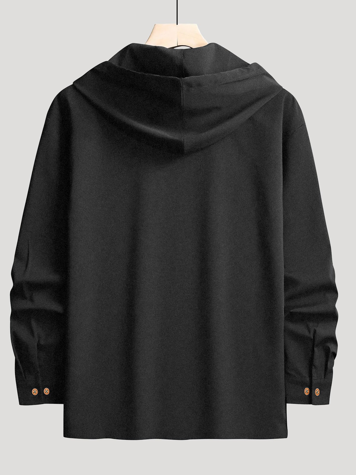 Noble Monk MenS Solid Regular Fit Shirt | Full Sleeves Hooded Shirt For Men