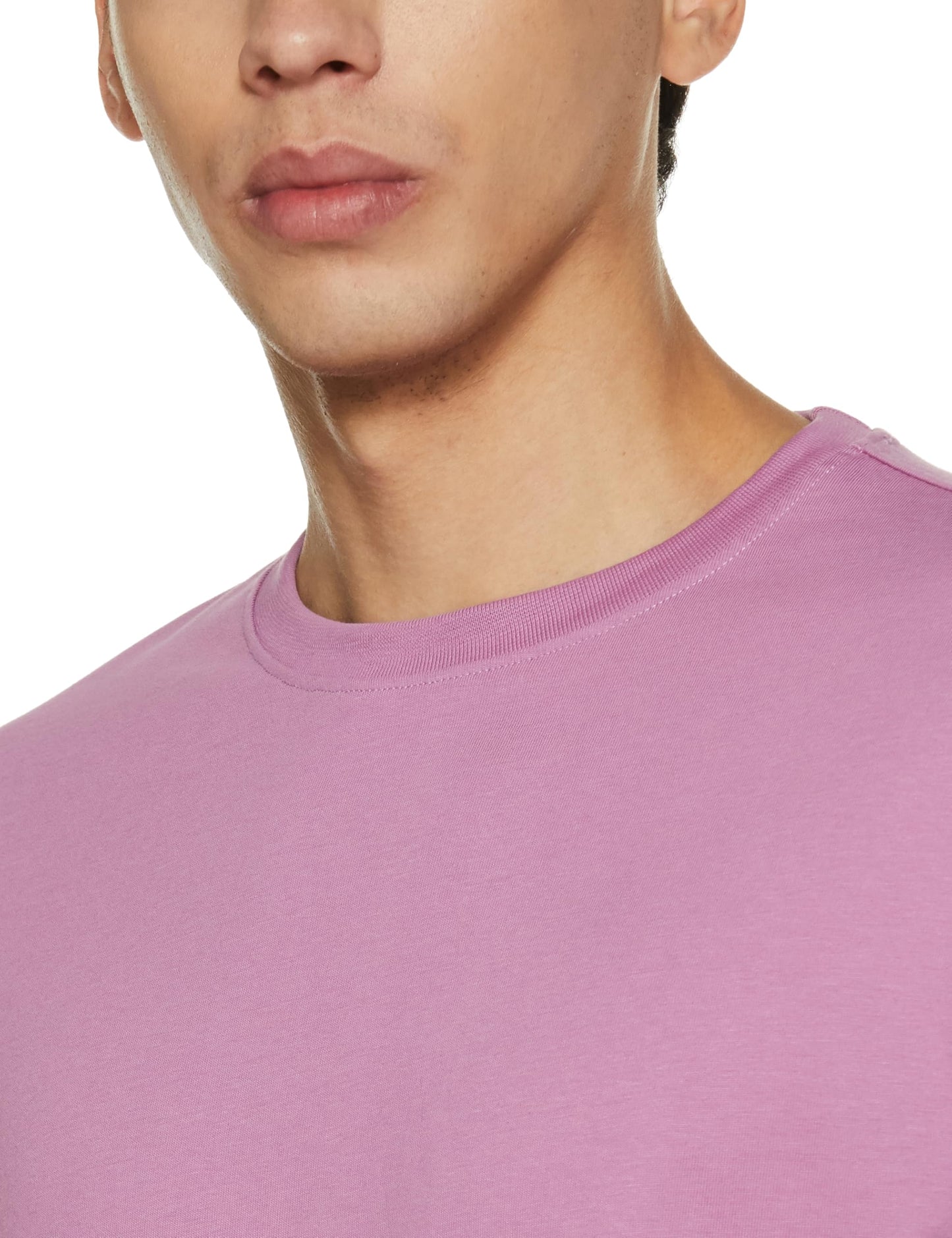 Nobero MenS Solid Regular Fit T-Shirt (1M-Twts-R0039_Mauve