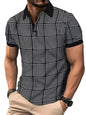 Noble Monk MenS Regular Fit Polo Neck T-Shirt|Half Sleeves|Gradient Houndstooth Pattern|Casual T-Shirt For Men