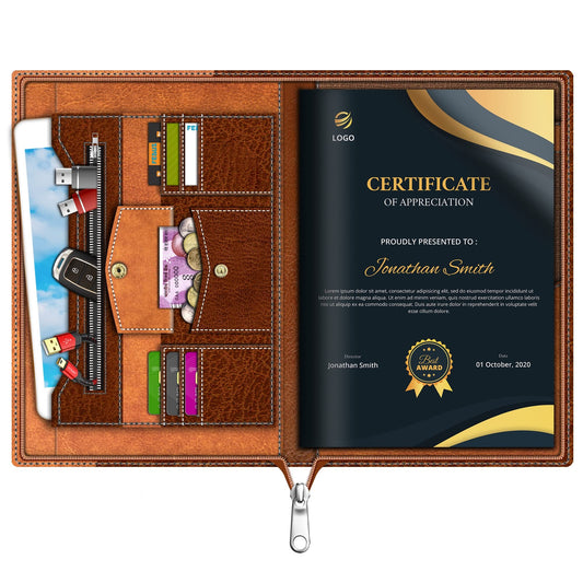 Fedus Document File Folder For Certificates, Leatherette Multipurpose Professional Folder File For Documents, Documents Holder,