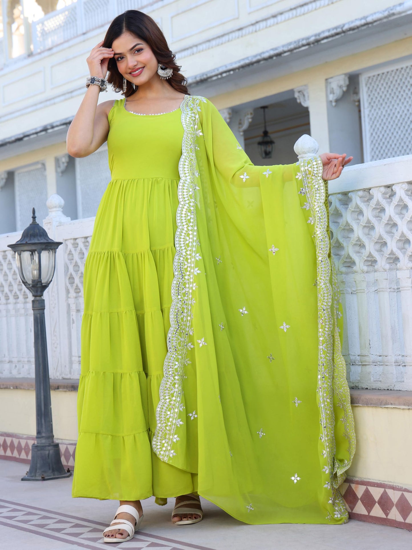 Fashion Basket Georgette Anarkali Dress For Women
