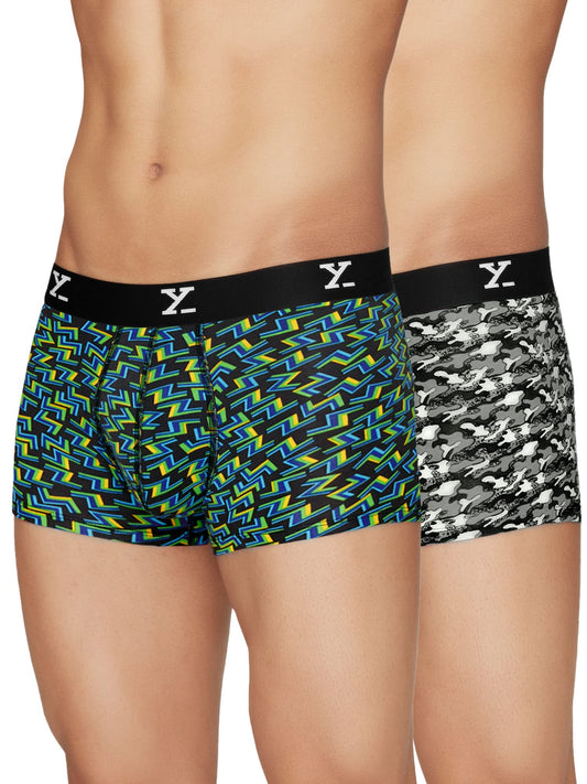 XYXX Mens Micro Modal Trunks - Shuffle Underwear for Men