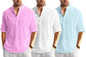Zartha Combo Of Men Solid Cotton Blend Straight Kurta Shirt Pack Of 3