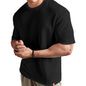 SHODOX Mens Solid Dotted Unique Design Oversized Tshirt for Men - Round Neck Loose Fit Drop Shoulder Mens T-Shirt Black
