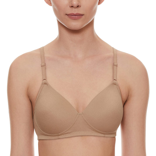 Clovia Womens Cotton Full Cup Bra (BR1279P2434C_Beige_34C)