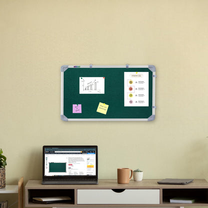 Eduway 1X2 Feet Aluminium Framed | Notice Board | Pin-Up-Board | Bulletin-Board | Display Board | With Soft Foam Fabric For Home