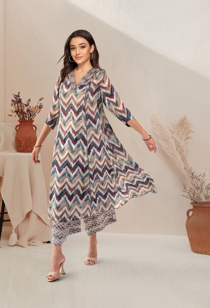 Toochki Dress For Women | Maxi | A Line Two Peice | 3/4 Sleeve Cotton Rayon | Western Dresses | Latest Co Ord Set | Trendy | A L