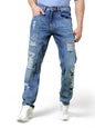 The Indian Garage Co Men Vintage Straight Fit Distressed Mid-Rise Jeans Blue