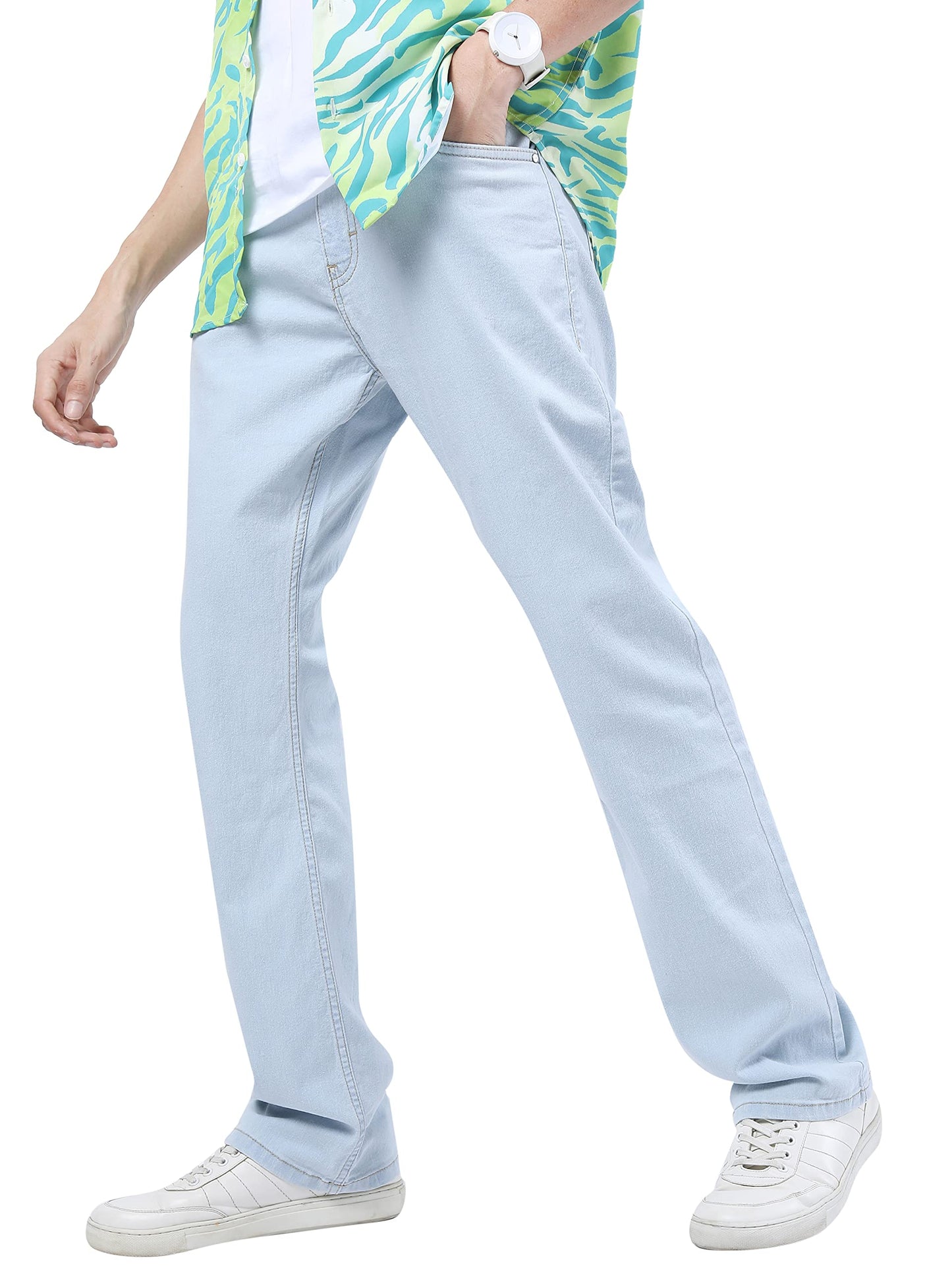 Ketch Men'S Straight Jeans (Khjn000481_Light Blue_38)