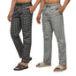 XYXX Mens Super Combed Cotton Checkered Checkmate Pyjamas [Pack of 2] Elasticated Waist, Drawstring | Loungewear for Men in Bla