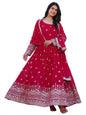 Fashion Basket Georegtte Embroidered Anarkali Long Dress For Women
