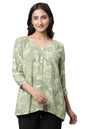 Aurelia Women's Green Floral Printed Viscose Kurti_23AUA30399-507435_L
