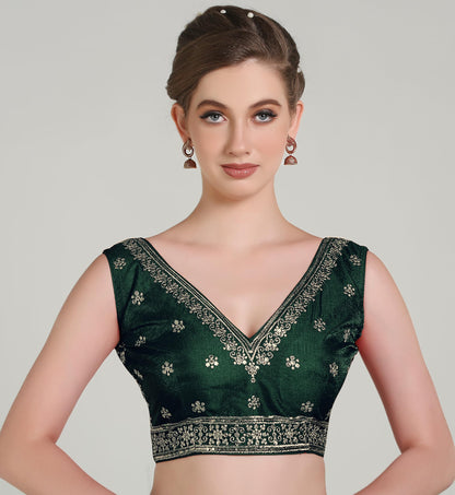 Pujia Mills WomenS Indian Ethnic Wear Designer Golden Zari Embroidery Sequence Work V Neck Sleeveless Readymadeback Side Worked