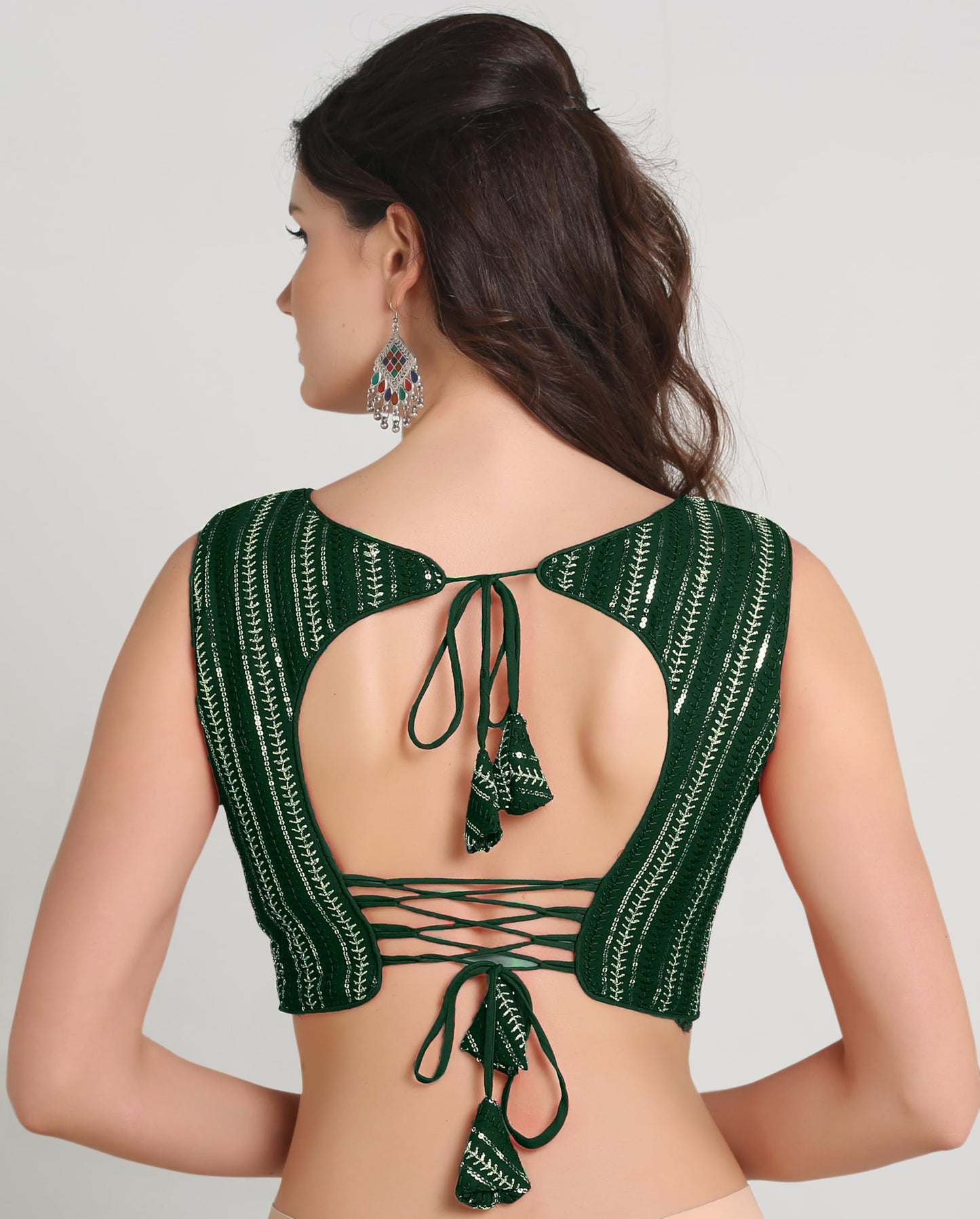 Pujia Mills WomenS Indian Ethnic Wear Sabyasachi Sequence With Dhaga Embroidered Zari Work Sweetheart Neck Blouse Sleeveless Re