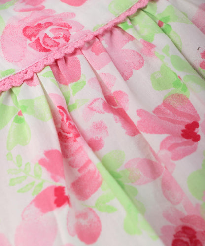 Beebay Kids Girls Floral Print Frill Sleeve Dress Multi-Color