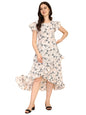 Oomph! Dress For Women Stylish| Summer Vacation Style |Floral Print Wrap Maxi |Lightweight Flared Maxi Dress For Casual & Holida