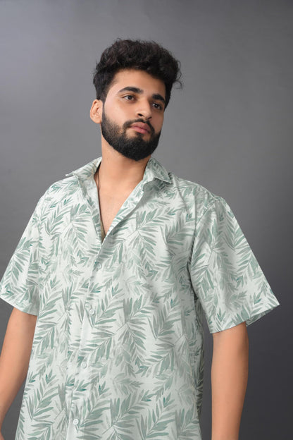Brown Culture MenS Cotton Blend Abstract Print Shirt With Spread Collared Half Sleeves Standard Length And Button Down Closure