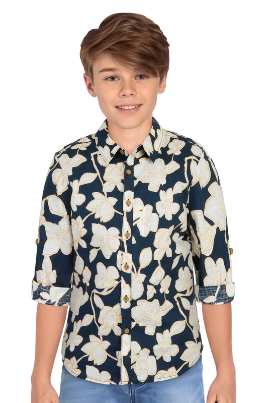 Allen Solly Boys Slim Fit Printed Casual Full Sleeve T-Shirt