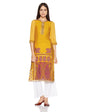W for Woman Women's Straight Kurta (17AU17155-50625_Lemon