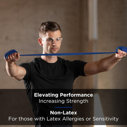Theraband Resistance Bands Set - Non-Latex Elastic for Upper & Lower Body - Advanced Blue/Black/Silver - Model 13075