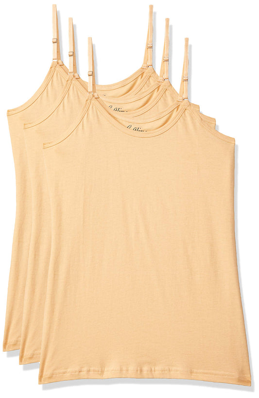 Rupa Softline Regular Fit Women Super Combed Cotton Adjustable Spaghetti Strap Top, Under-Shirt,Stretchable and Body-Hugging, So