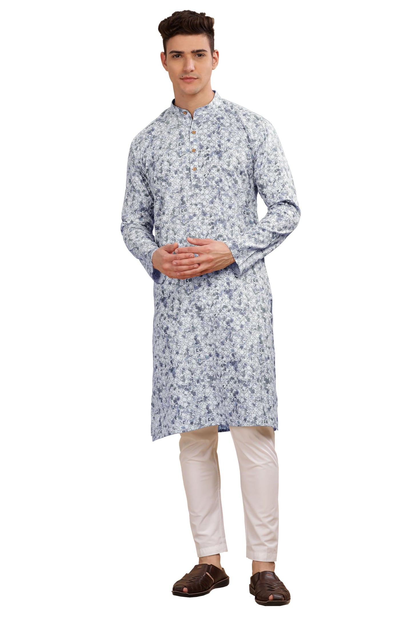 Be Active MenS Cotton Regular Kurta (C-399-1_Blue