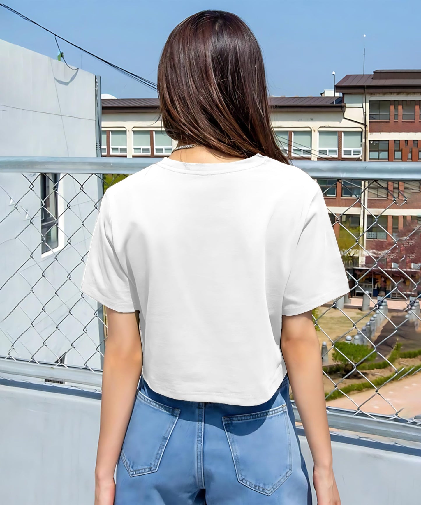SHODOX 100% Cotton Crop top for Women - Printed Raglan Sleeve Stylish T-Shirt, Oversized fit Drop Shoulder Crop Top for Women