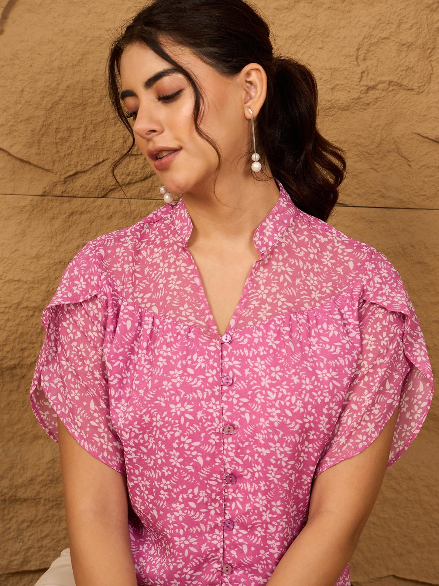 Rare Womens Floral Regular Fit Shirt (EP7554G