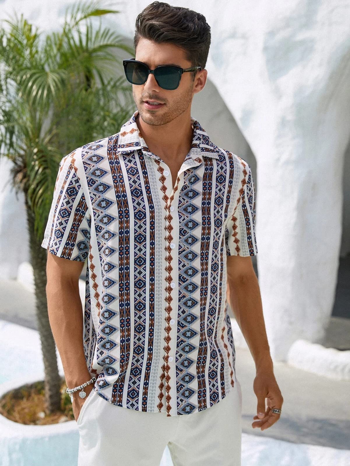 Leriya Fashion Shirt For Men || Rayon Abstract Printed MenS Shirt || Short Sleeves Hawaiian Beach Shirt || Perfect For Camp ||