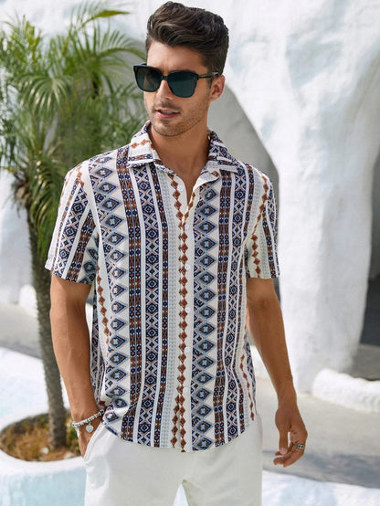 Leriya Fashion Shirt For Men || Rayon Abstract Printed MenS Shirt || Short Sleeves Hawaiian Beach Shirt || Perfect For Camp ||