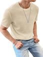 Noble Monk MenS Solid Regular Fit T-Shirt (T1116_Model_Arctic Wolf-1116