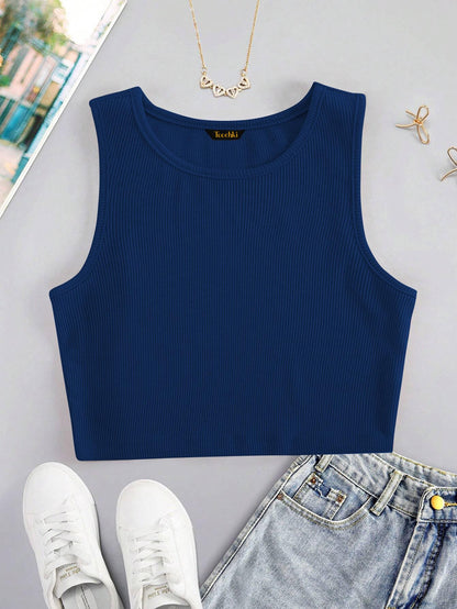 Toochki Tops for Woman | Spandex Top | Crop | Short | Western | for Jeans | Sleeveless | Stretchable | Teal Blue