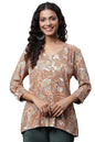 Aurelia Women's Orange Floral Printed Viscose Kurti_23AUA30399-507452_XXL