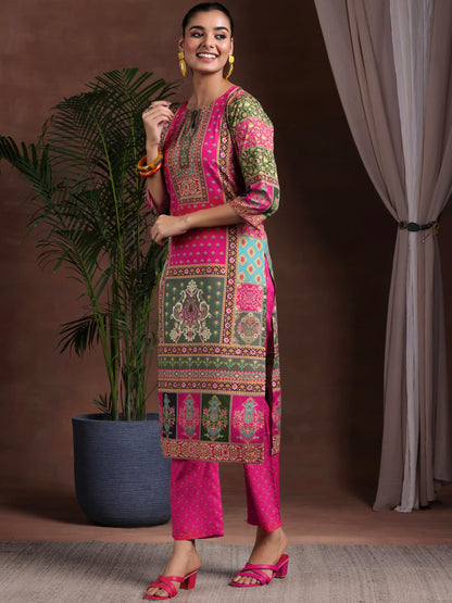 Libas WomenS Poly Crepe Kurta Set (36955_Multi