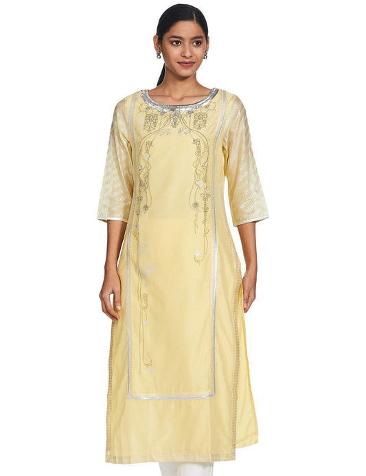 W for Woman Asymmetrical Hemline Cotton Kurta
