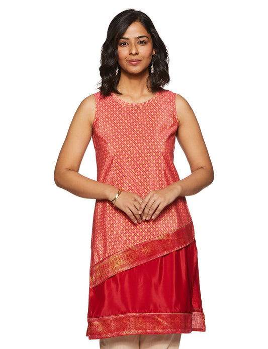 Aurelia Women's Synthetic Asymmetrical Hemline Kurta