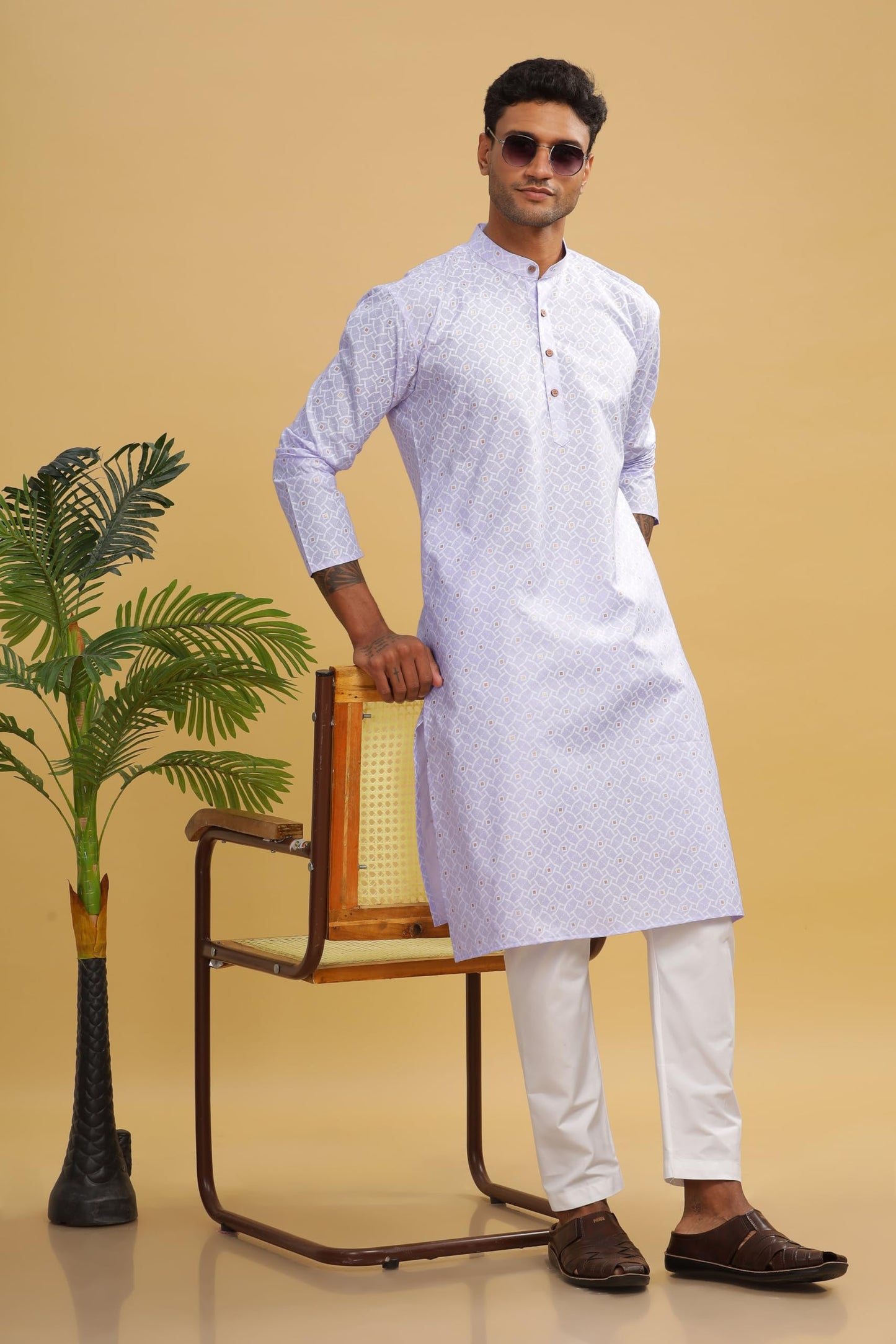 Be Active MenS Cotton Regular Kurta (C-399-4_Purple