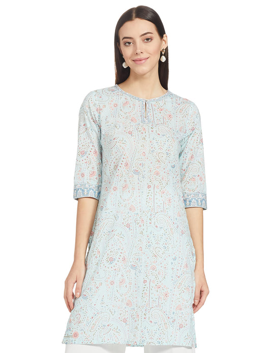 W for Woman Women Cotton Printed Regular Kurta